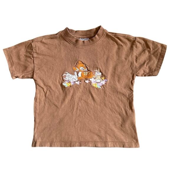 Cotton on Kids Other - Girls Disney Cotton On Kids Collab Brown Embroidered Bambi T-Shirt Top Size 4
